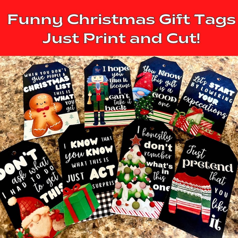 Funny Christmas Gift Tags Printable, White Elephant, Hilarious Gift