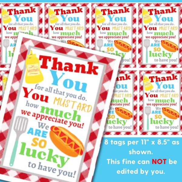 Employee Appreciation Gift Tags, Team Picnic, Employee Appreciation Tag, Printable Gift Tags, BBQ Theme Appreciation, Cook Out Gift Tags