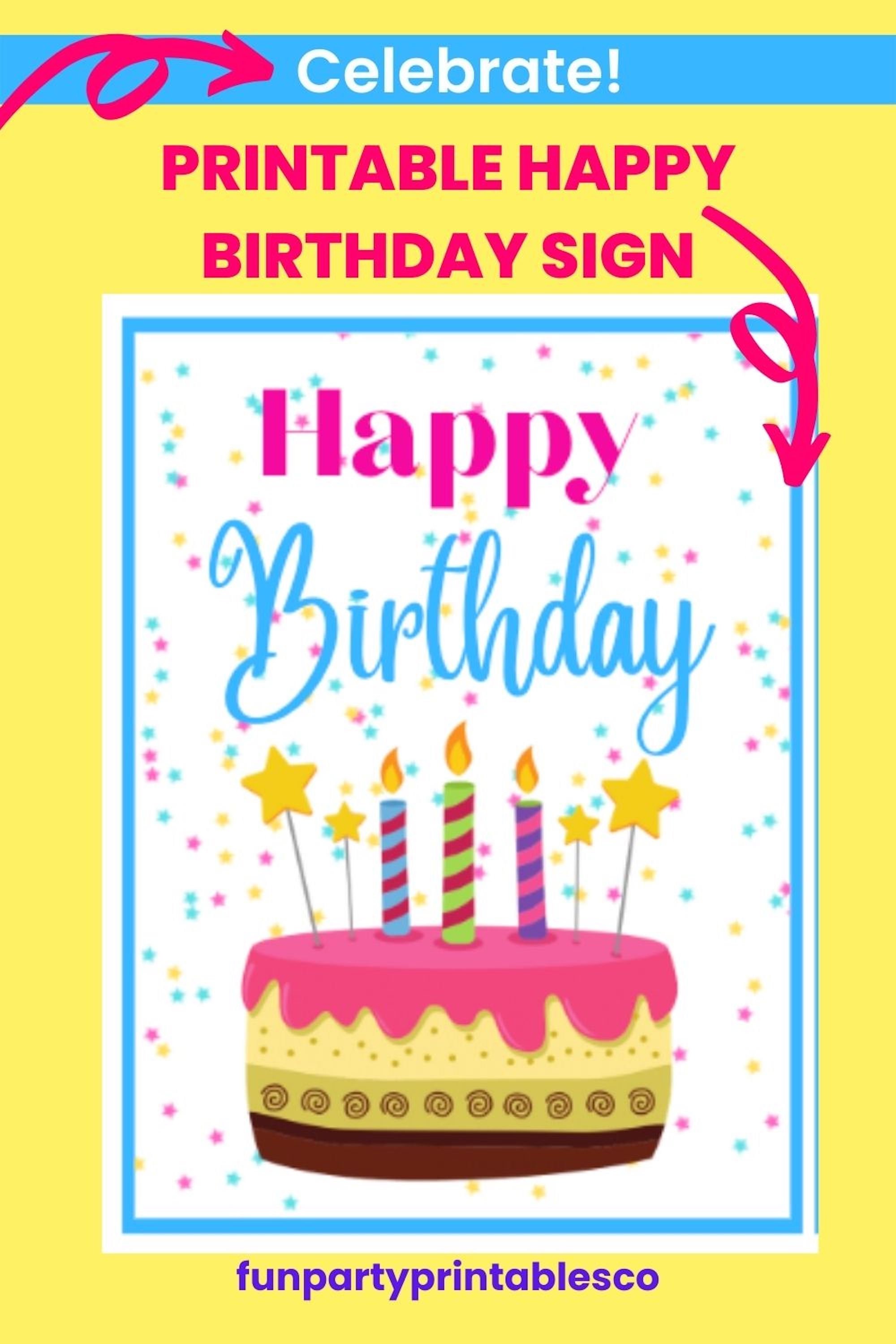 Printable Happy Birthday Sign Happy Birthday Happy Birthday - Etsy