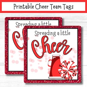 Etiquetas de regalo imprimibles para el equipo de animadoras: Recuerdos del equipo de animadoras (PDF)