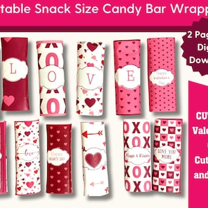 Valentine Candy Wrappers for Snack Size Treats – DIY Printable For Cute & Easy Valentine’s Day Gifts For Him, For Her, For Teachers and More