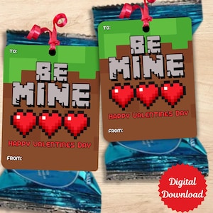 Be Mine ゲーマー バレンタイン カード 印刷可能 学校 教室 男の子と子供向けバレンタイン
