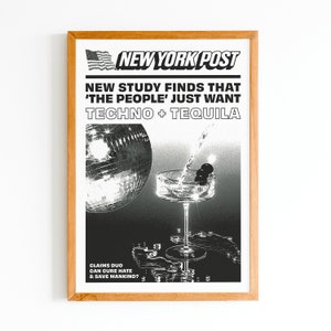 Techno + Tequila Breaking News Printable Art (Download)