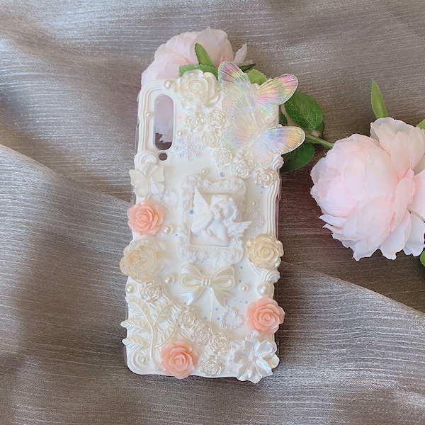 Personalisierte Dekoden Handyhülle, Vintage Engel Hülle, Barock Ästhetische 3D Handyhülle, Handyhülle für iPhone, Samsung, Huawei, xiaomi, etc