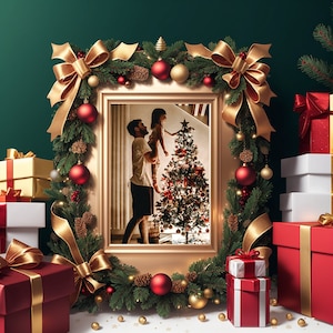 12 marcos navideños festivos para Instagram / Fotografía digital / Fotografías navideñas / 12 diseños de marcos / Vacaciones navideñas / Descarga digital