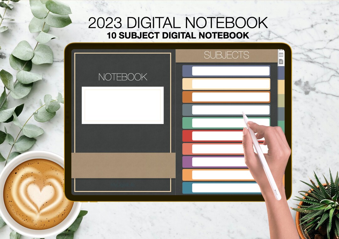 Undated Digital Hyperlinked Notebook | Digital Notebook | Goodnotes for ...