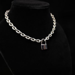 Submissive Collar, Day Collar, Choker, Lock Necklace, Submissive, Padlock Necklace