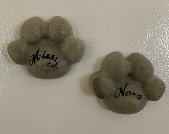Handmade cement Paw Magnets