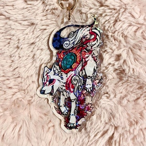 Okami Amaterasu Sakura Holographic Acrylic charm