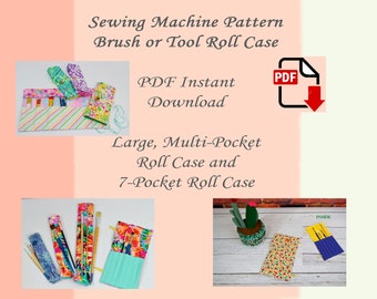 Nähmaschinen-Muster, Pinsel oder Werkzeug Roll-Fall, PDF Instant Download Muster
