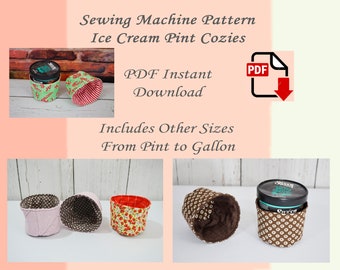 Eisbehälter Cozy Schnittmuster: Pint zu Gallonengrößen (PDF-Muster)