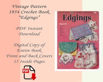 Vintage Häkelborten-Musterbuch - 1954 digitale Version (PDF)