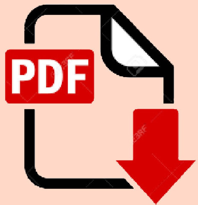 May include: Black and red icon of a PDF document with a downward arrow, indicating a download.