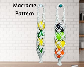 Macrame Veggie Hanger Pattern: Kitchen Organizer (PDF Download)