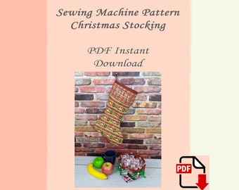 Sewing Machine Pattern, Christmas Stocking, PDF Download Only
