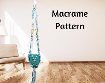 Makramee Blumenampel Muster: Basic & River Design (PDF Download)