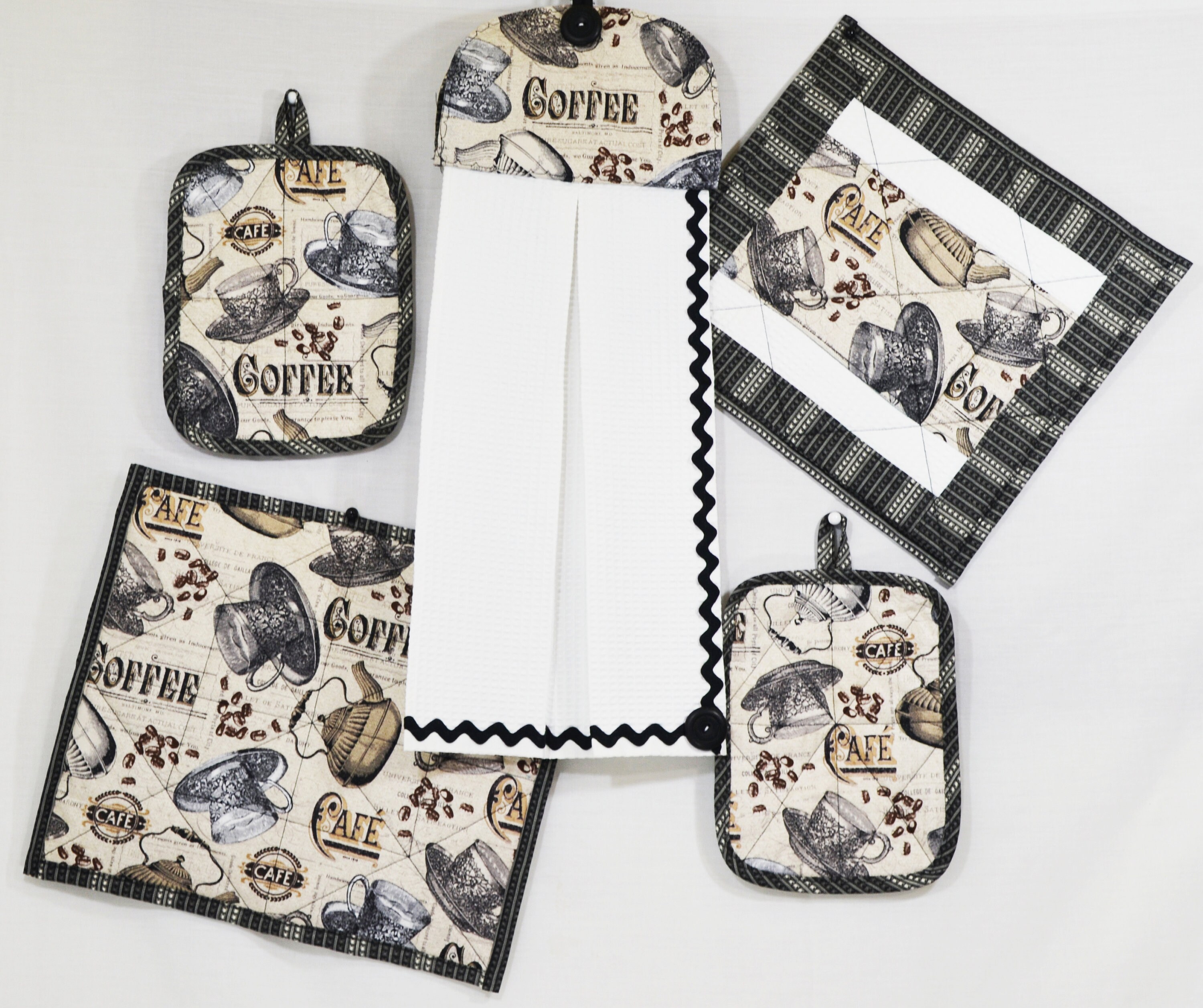 Sewing Machine Pattern Kitchen Set Including Hanging Towel - Etsy