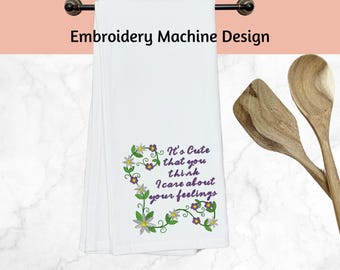 Stickmaschine Blumenmuster mit sarkastischem Spruch (Digitaler Download)
