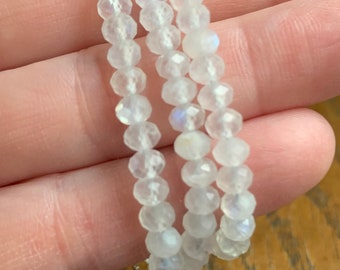 Moonstone Bracelet with Blue Flash | Faceted Adjustable Crystal Bracelet | Feminine Intuition Stone