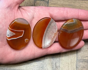 Carnelian Worry Stone | Orange Chalcedony Thumb Stone | Sacral Chakra Anxiety Pocket Crystal