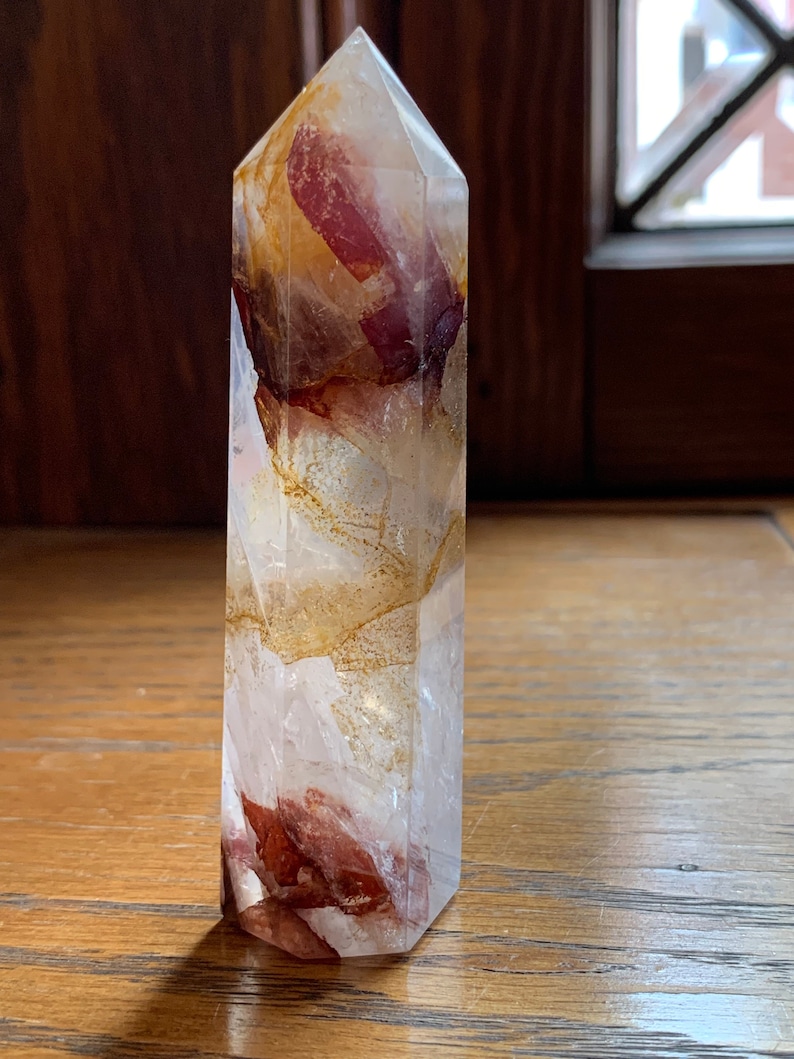 Gorgeous Golden Healer Towers // Many have rainbows // Some dendrites and red hematoid 8