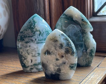 Moss Agate Flames // 2.5" - 4" high