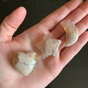 Bundle of 3 = Flower Agate Star, Heart + Star // Perfect Gift!