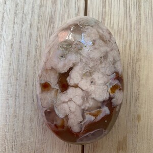 Large Pink Flower Agate Palm Stone | Madagascar Blooming Crystal | Heart Chakra Statement Stone 6