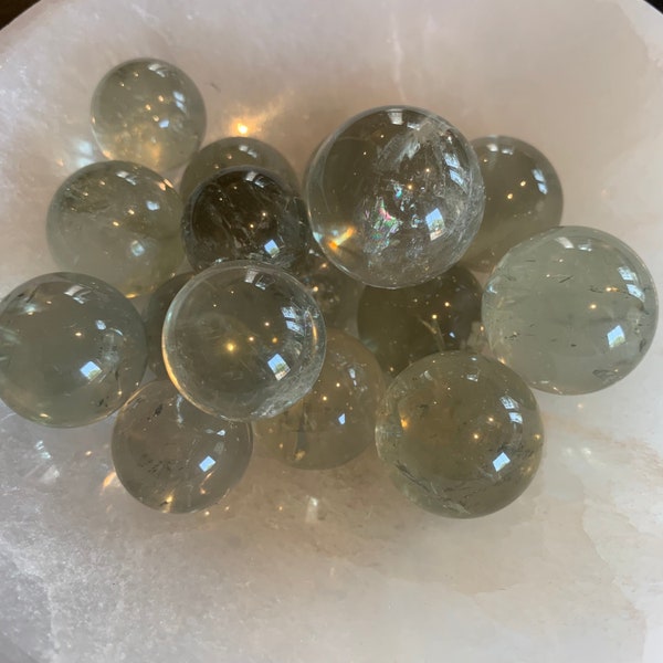 Natural Green Amethyst (Prasiolite) Spheres