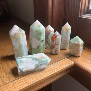 Green Flower Agate Towers // High-Quality Multiple Listing // Gorgeous