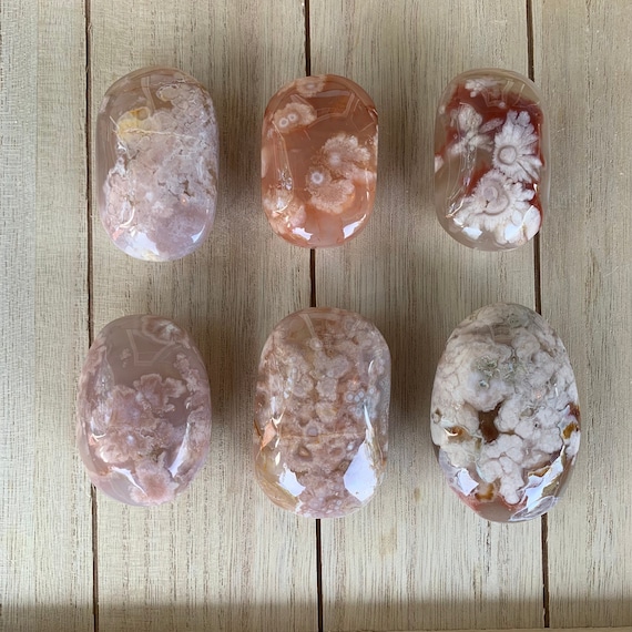 Large Pink Flower Agate Palm Stone | Madagascar Blooming Crystal | Heart Chakra Statement Stone