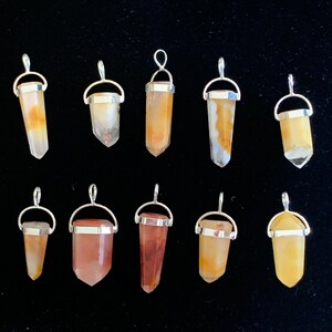 Amphibole Quartz Pendants // Angel Phantom Quartz Pendants + Sterling Silver Chain