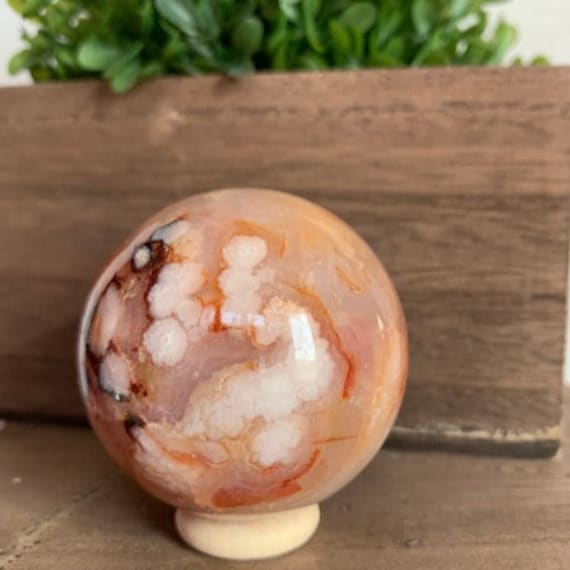 Carnelian Flower Agate Sphere - 52mm - Etsy