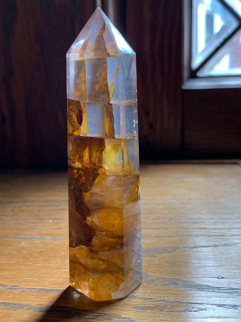 Gorgeous Golden Healer Towers // Many have rainbows // Some dendrites and red hematoid 5
