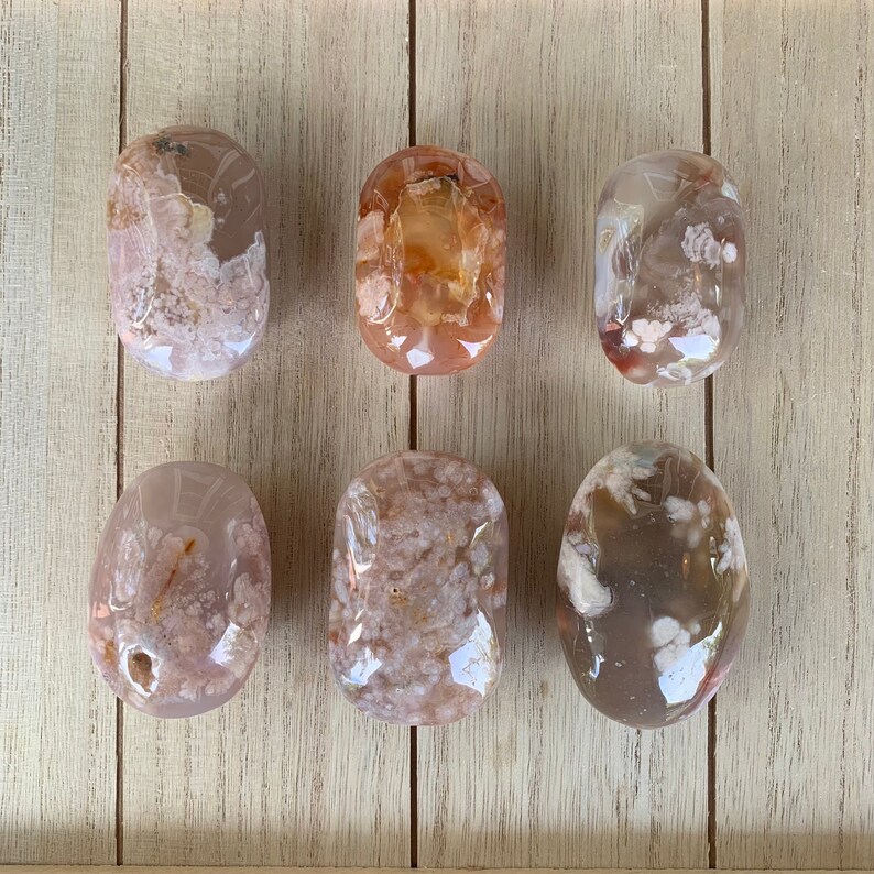 Large Pink Flower Agate Palm Stone | Madagascar Blooming Crystal | Heart Chakra Statement Stone image 2