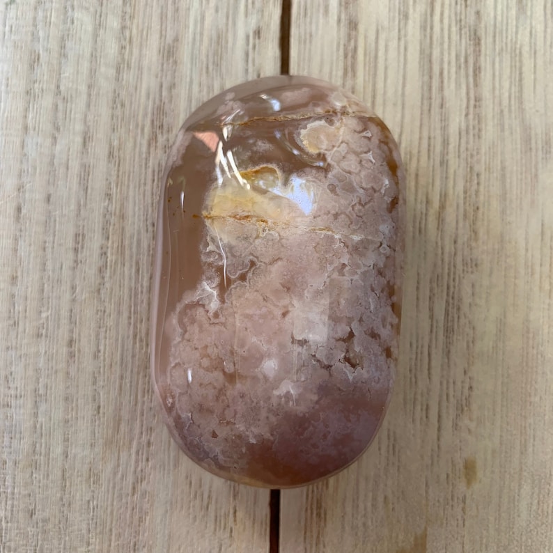 Large Pink Flower Agate Palm Stone | Madagascar Blooming Crystal | Heart Chakra Statement Stone 1