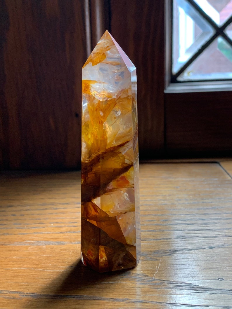 Gorgeous Golden Healer Towers // Many have rainbows // Some dendrites and red hematoid 1