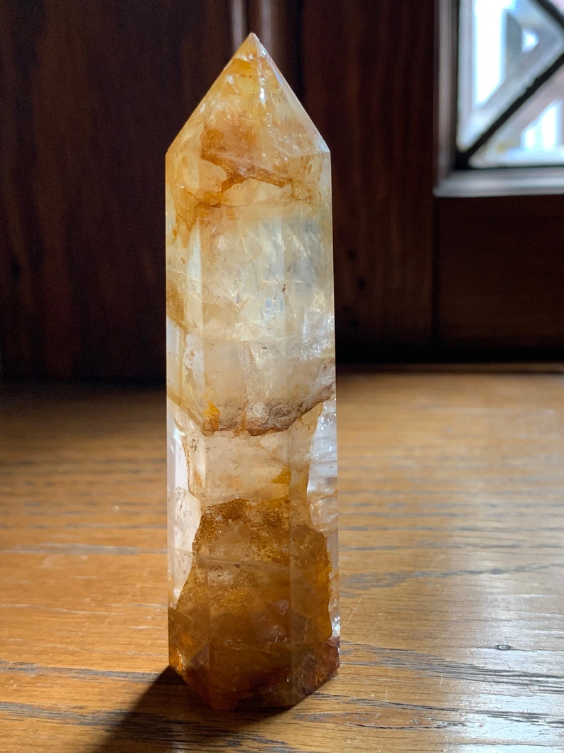 Gorgeous Golden Healer Towers // Many have rainbows // Some dendrites and red hematoid 6