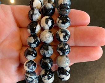 Orca Agate Bead Bracelets // 7.5&quot; bracelet + 8.5mm bead