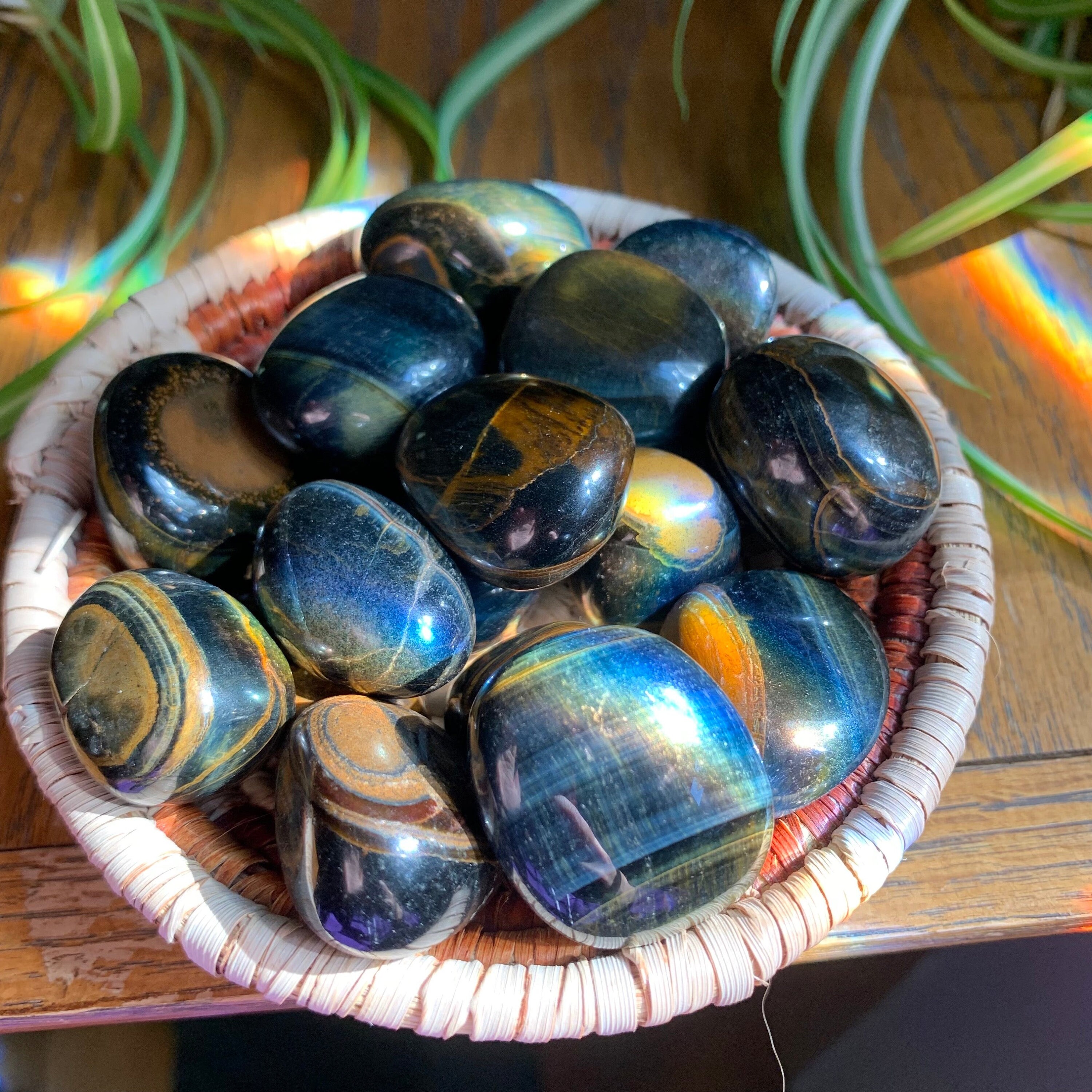 Blue Tiger s Eye Tumbles Etsy