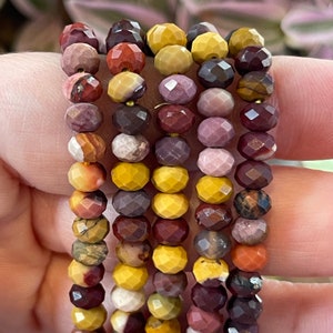Mookaiet Jasper gefacetteerde armbanden//7-7,5&quot; armband + 5 mm kraal