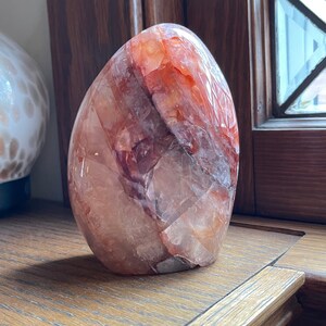 Fire Quartz Freeform Crystal | Hematoid Quartz with Red Iron Inclusions, Display Stone image 2