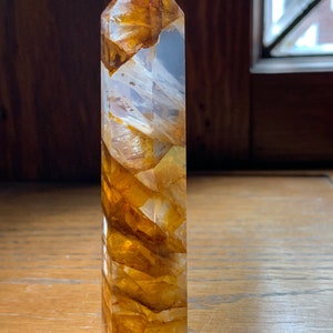 Gorgeous Golden Healer Towers // Many have rainbows // Some dendrites and red hematoid 7