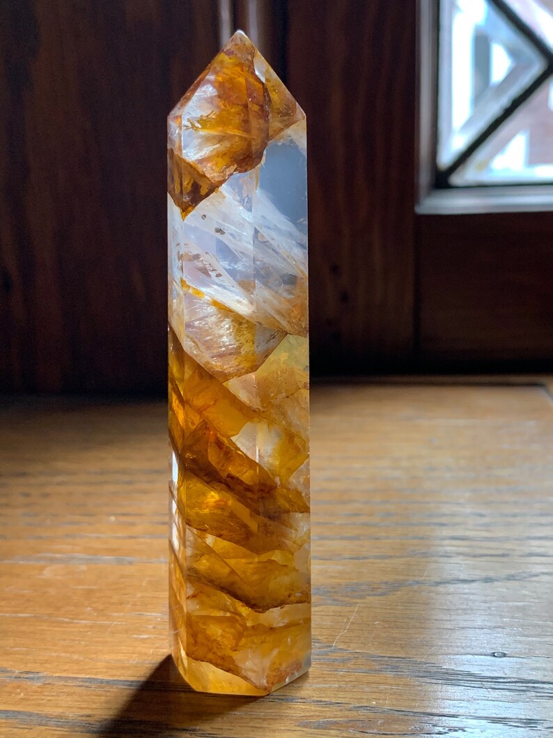 Gorgeous Golden Healer Towers // Many have rainbows // Some dendrites and red hematoid 7