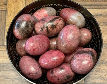 Rhodonite Tumbled Stone | Pink Black Manganese Crystal | Heart Chakra Stone of Compassion