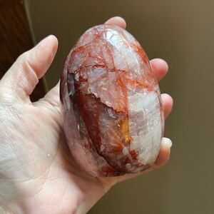 Fire Quartz Freeform Crystal | Hematoid Quartz with Red Iron Inclusions, Display Stone image 4