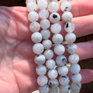 White Moonstone Bracelets with Blue Flash // 8mm bead + 7-7.5 bracelet