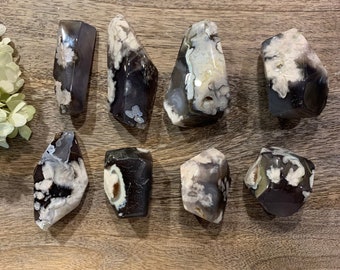 Black Flower Agate Freeforms