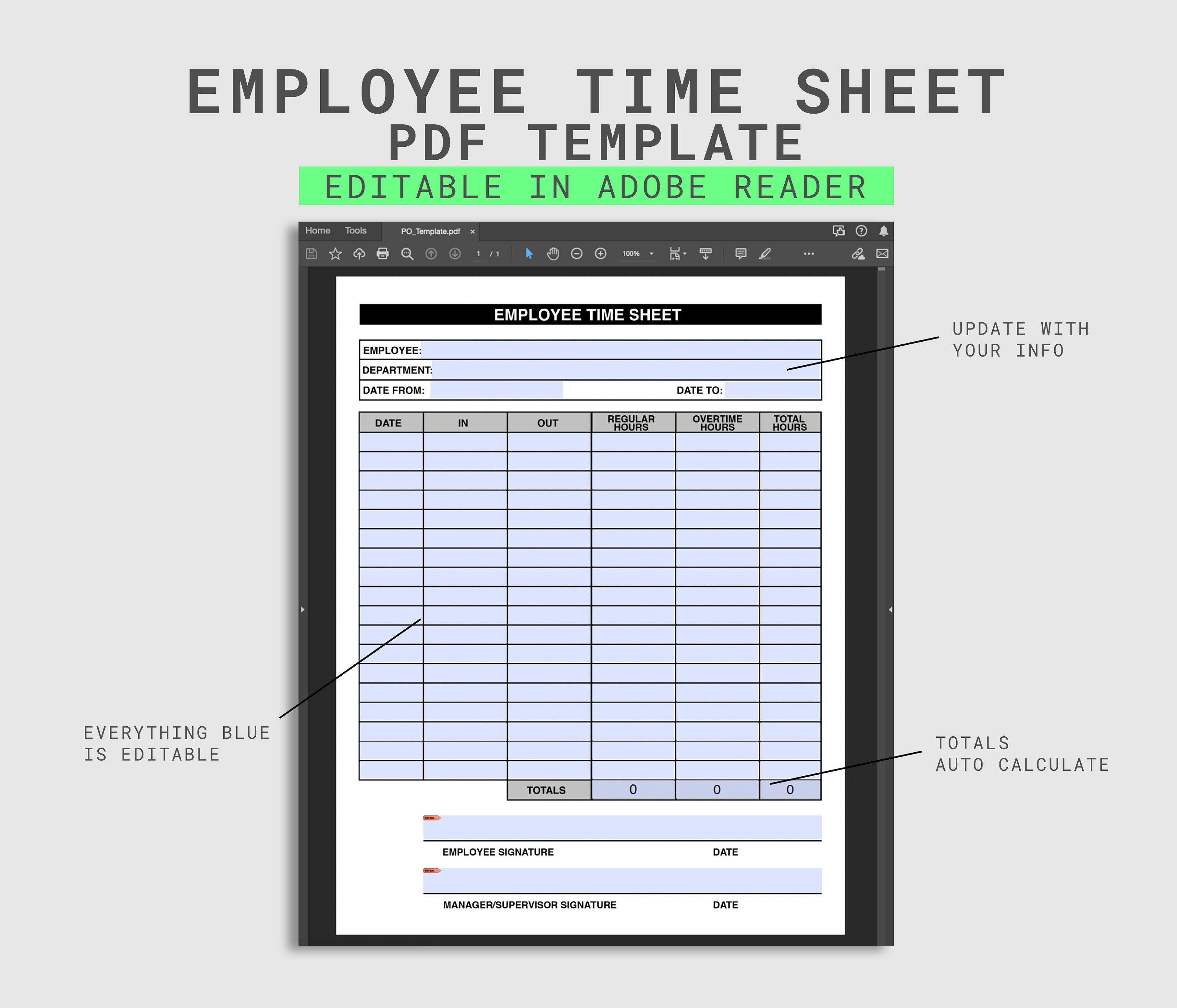 Employee Time Utilization Form.pdf Employee Management Forms Bundle | Editable PDF Templates - Etsy