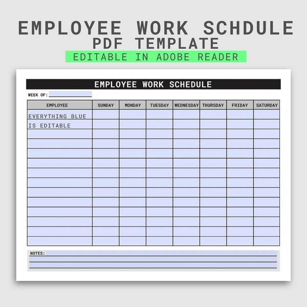 Employee Work Schedule PDF. Employee Time Sheet. Employee Schedule. Employee Scheduling. Employee Organizer. Weekly Work Schedule